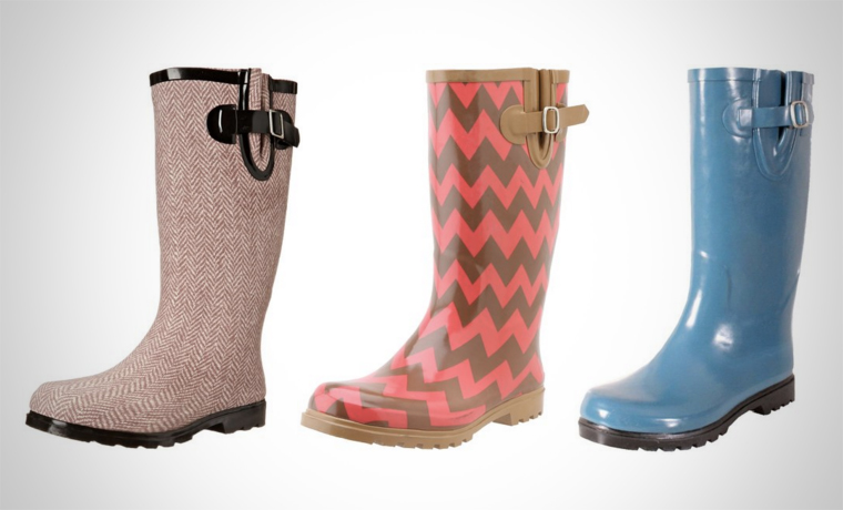 A selection of colourful rain boots