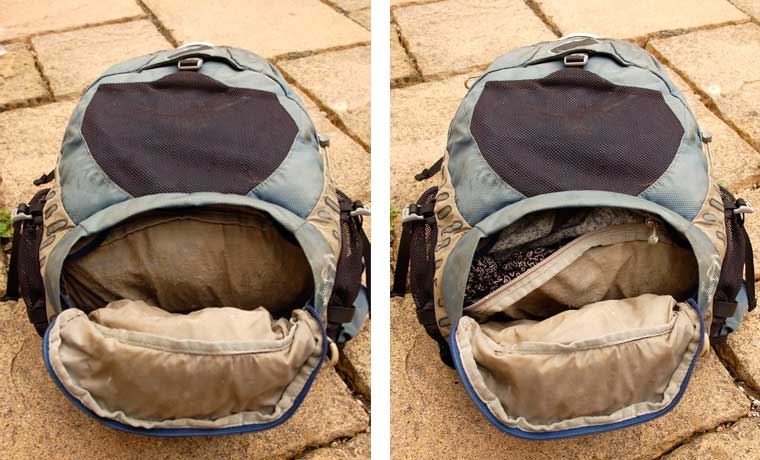 Base compartment of backpack