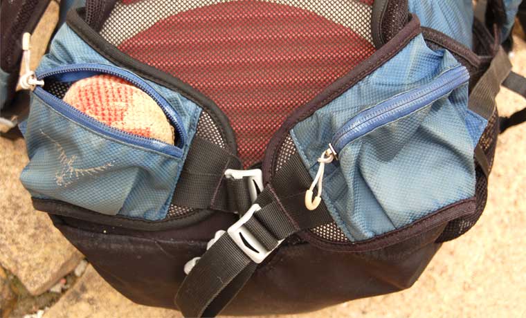 Belt pockets on backpack