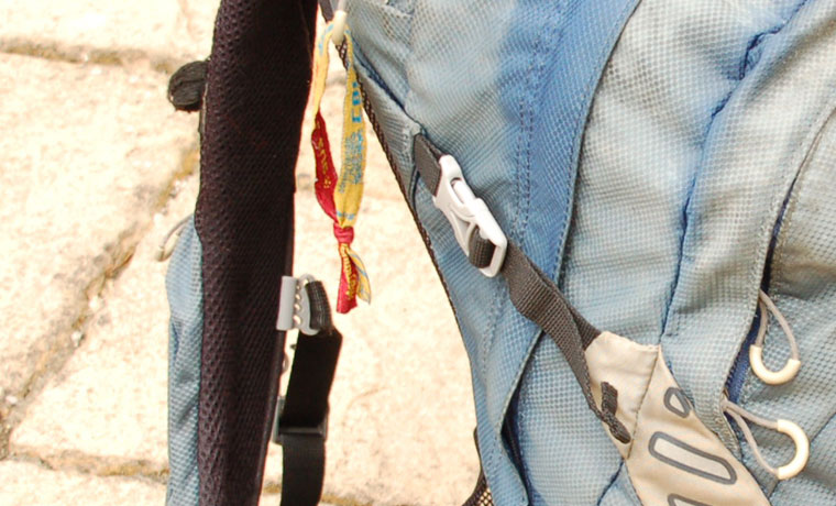 Compression straps on backpack