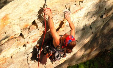 Female sport climber