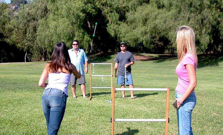 People playing ladder toss