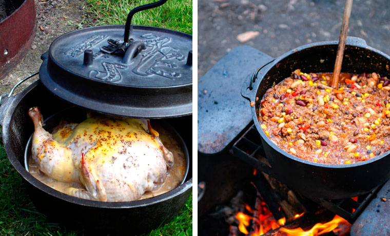 Two Dutch oven dinners
