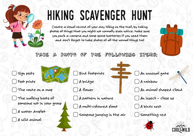Scavenger hunt for hiking