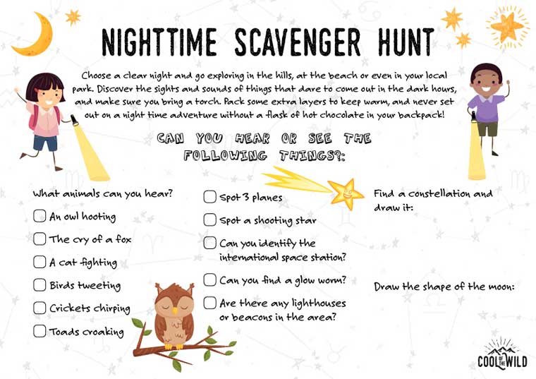 Scavenger hunt for nighttime