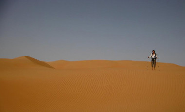 Ellie on desert sand