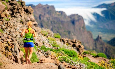 Trail runner in mountains
