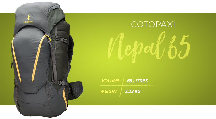 Cotopaxi Nepal 65 backpack for hiking
