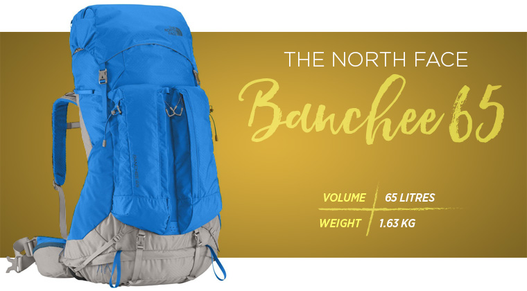The North Face Banchee 65 backpack for hiking