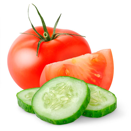Tomato and cucumber