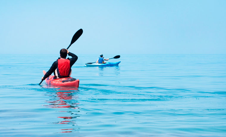 Kayaking on the ocean