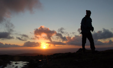 Hiker at sunrise