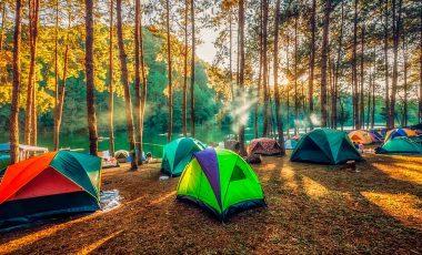 Campsite full of tents