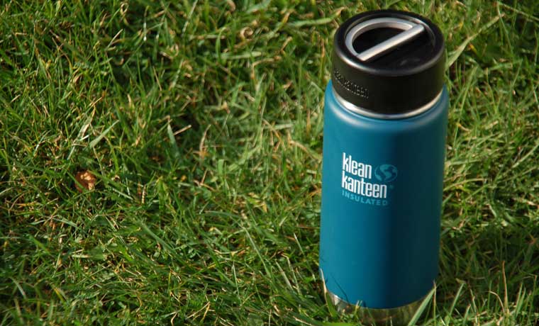 Flask on the grass