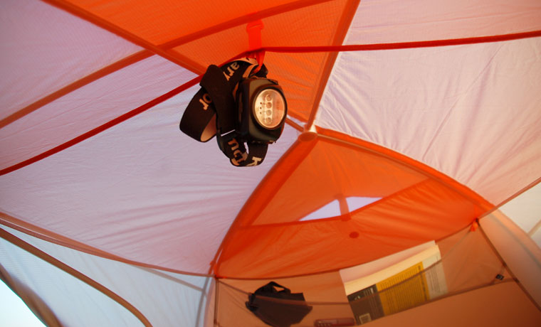 Ceilng hooks inside tent
