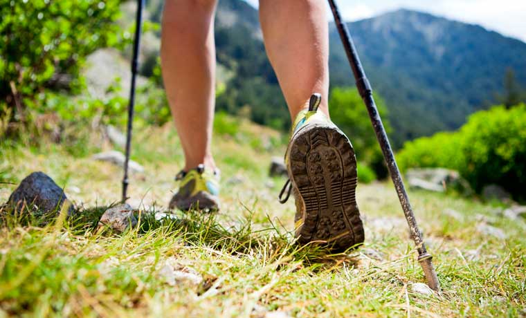 The benefits of trekking poles