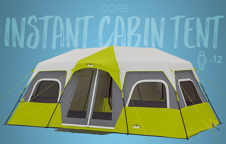 Core Equipment 12 Person Instant Cabin Tent 18' x 10' x 80