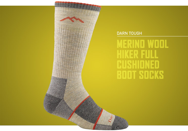 Mens Darn Tough Merino Wool Hiker Full Cushioned Boot Socks