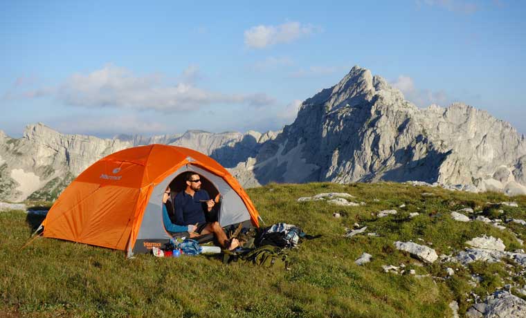 Mountains and tent