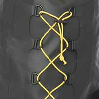 Bungee cords on dry bag