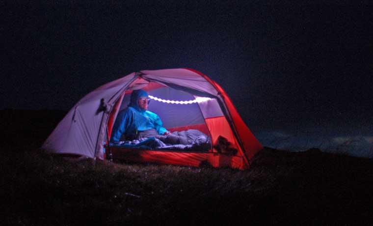 Tent lit up