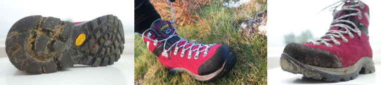 Close ups of asolo hiking boots