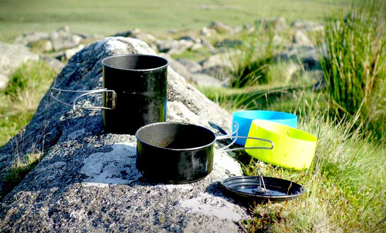 Terra Hiker Camping Cookware Nonstick & Lightweight Pots Pans with Mesh Set Bag