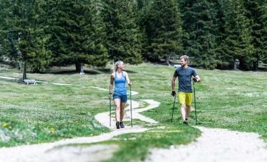 Nordic Walking on a trail