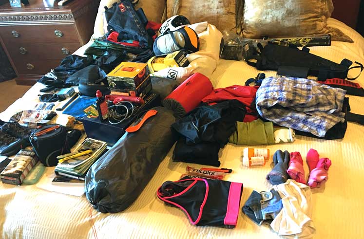 Cycling gear laid out