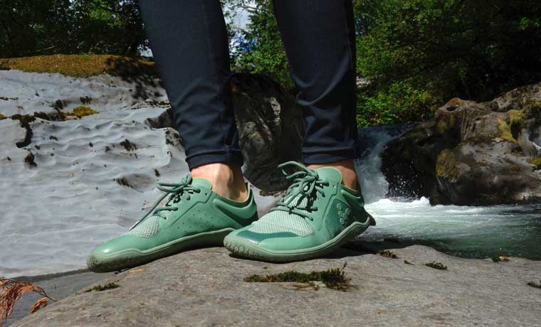 Vivobarefoot Bio shoes by river
