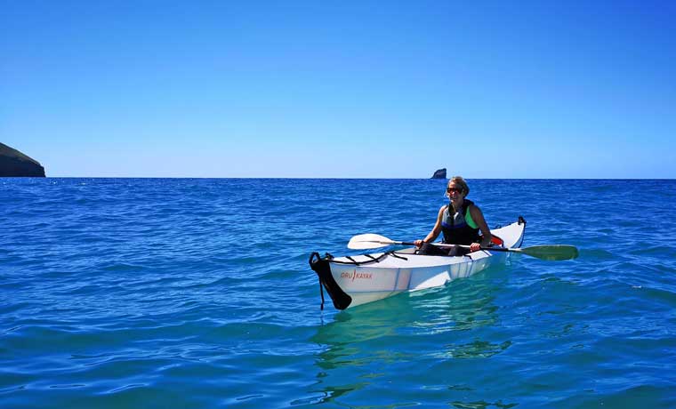 Kayaking on the sea