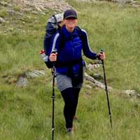 Woman with hiking poles