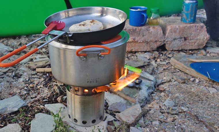 Cooking pot on Solo Stove