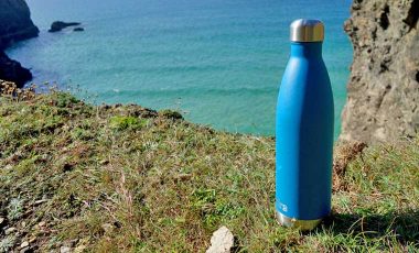 water bottle by the sea
