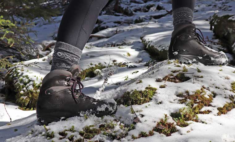 Scarpa boots in the snow