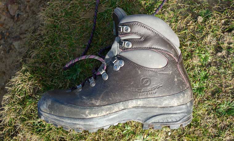 Side view of hiking boots