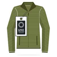 Jacket with climate neutral label