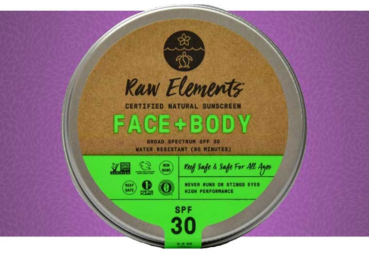 Raw Elements Face + Body SPF 30 Sunscreen Tin