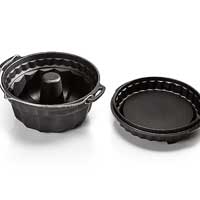Ring cake pan with tarte case lid