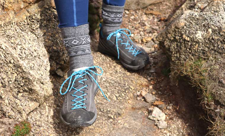 Hiking shoes on the trail