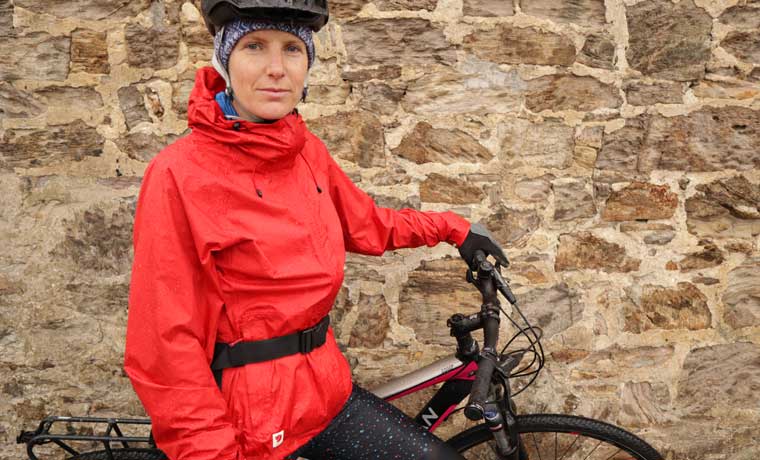 Cyclist in Fjallraven High Coast Jacket