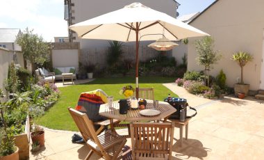 Garden patio and sunshade