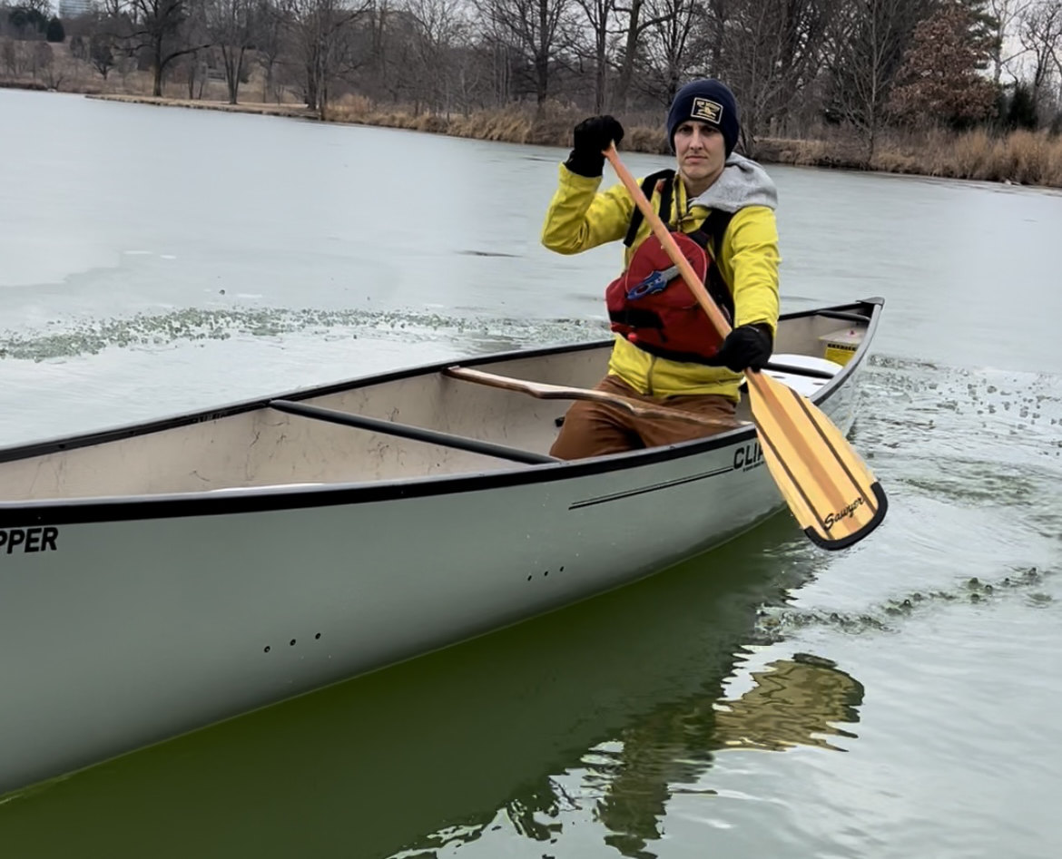 Forward paddling in a canoe 1