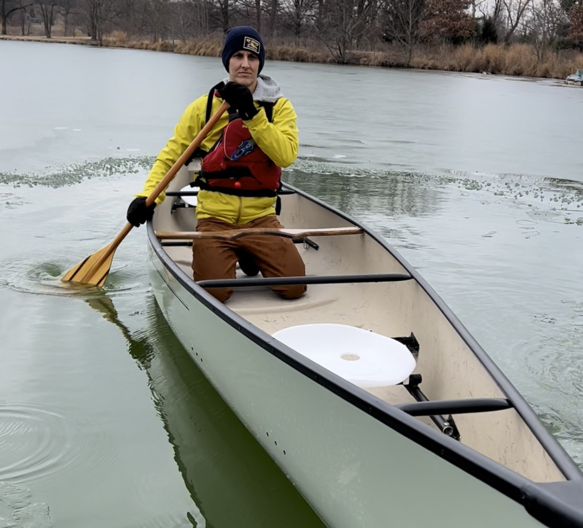 Paddling backwards in a canoe 2