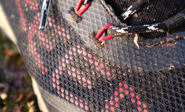 Close up of shoe fabric