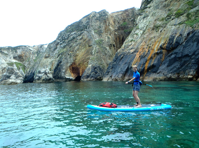 Paddle boarding at Perranporth