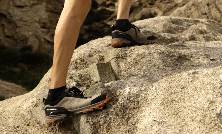 Scarpa Hiking shoes on rocks