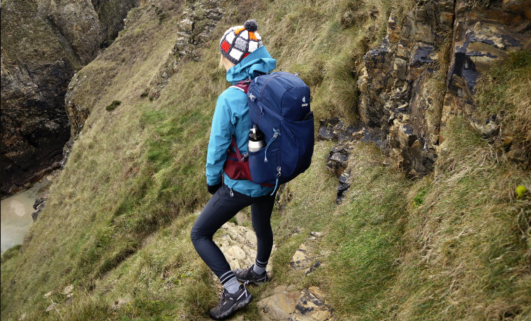 Woman hiking with a daypack