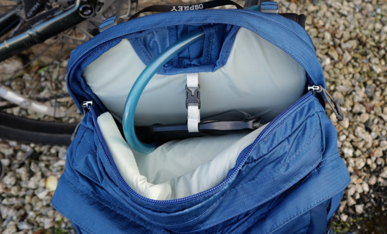Hydration reservoir in day pack