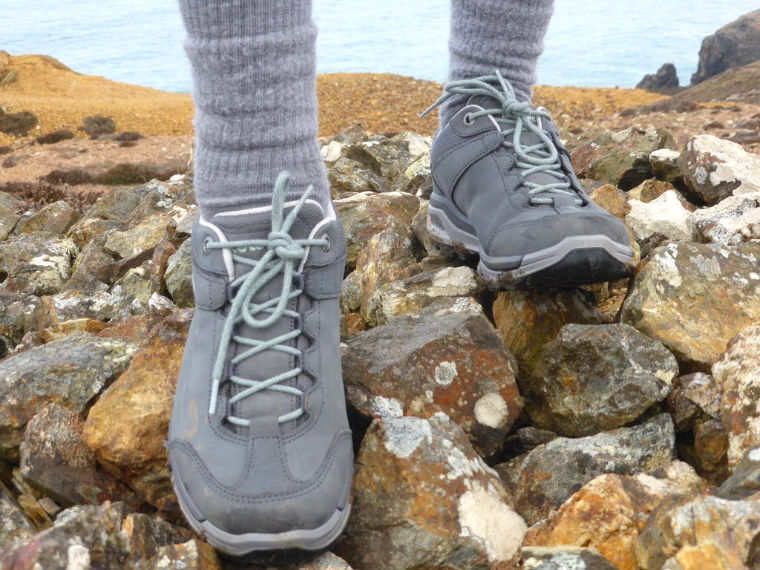 Hiking shoes on coast path